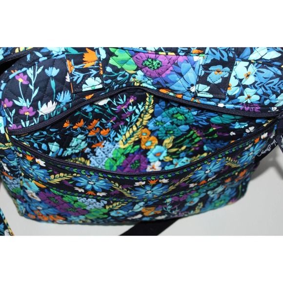 Vera Bradly Set Weekender Floral Travel Cargo Duffle Bag Midnight Blues H14591 - Picture 11 of 16